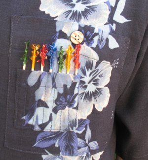 Party Toothpick Pockets on a Hawaiian Shirt